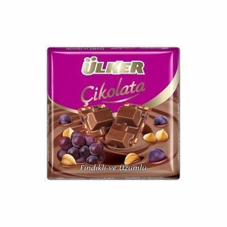 Ülker Kare Fındıklı ve Üzümlü Çikolata 60gr