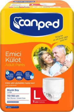 Canped Hasta Bezi Emici Külot Large 8adet