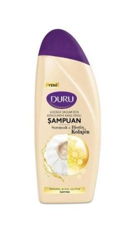 Duru Güçsüz Saçlar İçin Dökülmeye Karşı Etkili Şampuan Sarımsak & Biotin & Kolaje 500