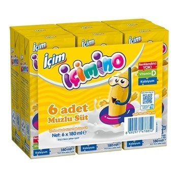 İçim İçimino Muzlu Süt 6x180ml