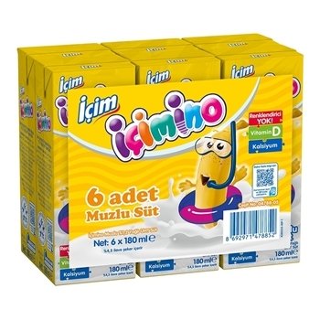 İçim İçimino Muzlu Süt 6x180ml