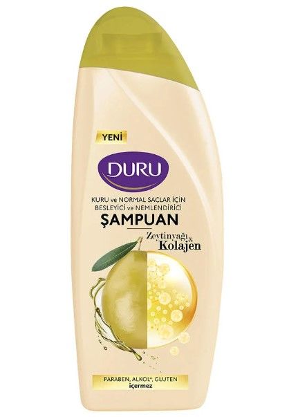 Duru Kuru Ve Normal Saçlar İçin Besleyici Nemlendirici Şampuan  Zeytinyağı Kolajen 500ml