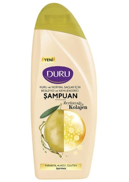 Duru Kuru Ve Normal Saçlar İçin Besleyici Nemlendirici Şampuan  Zeytinyağı Kolajen 500ml