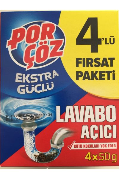Porçöz Lavabo Açıcı Granül 4x50 gr