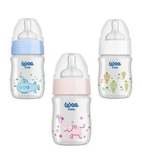 Wee Baby 139 Geniş Ağızlı Isıya Dayanıklı Cam Biberon 120ml 0-6 Ay