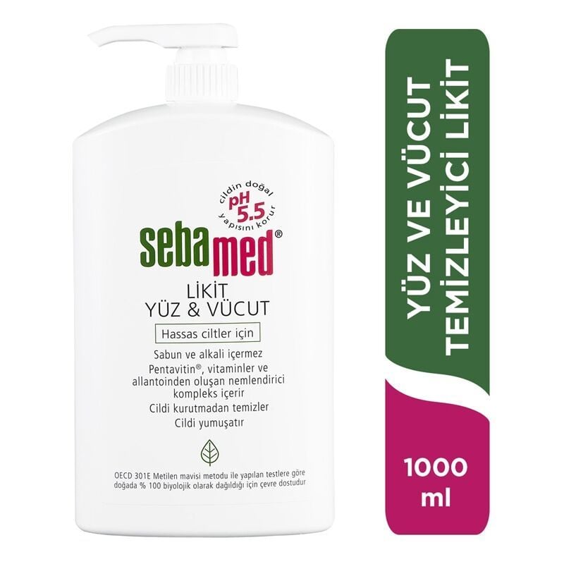 Seba Med Likit Yüz ve Vücut Temizleyici Jel 1000 ml