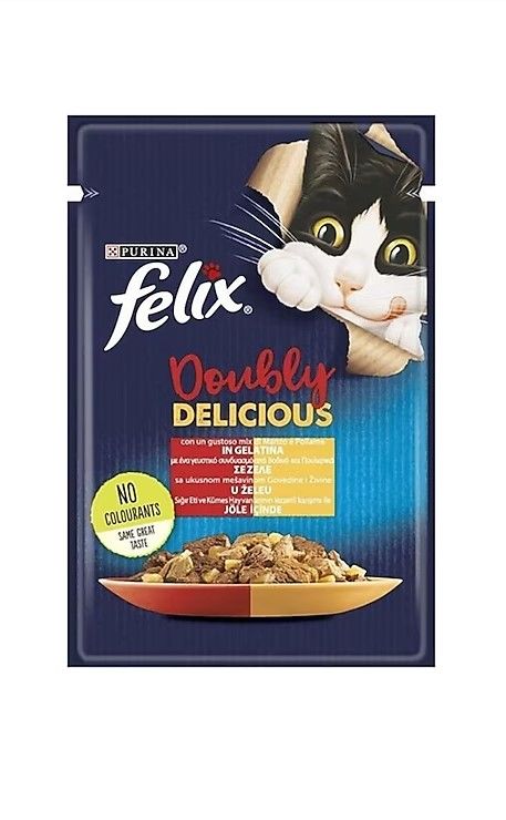 Purına Felix Sığır Etli Kümes Hayvanlarının Karışımı İle Jole İçinde Kedi Maması 85 Gr