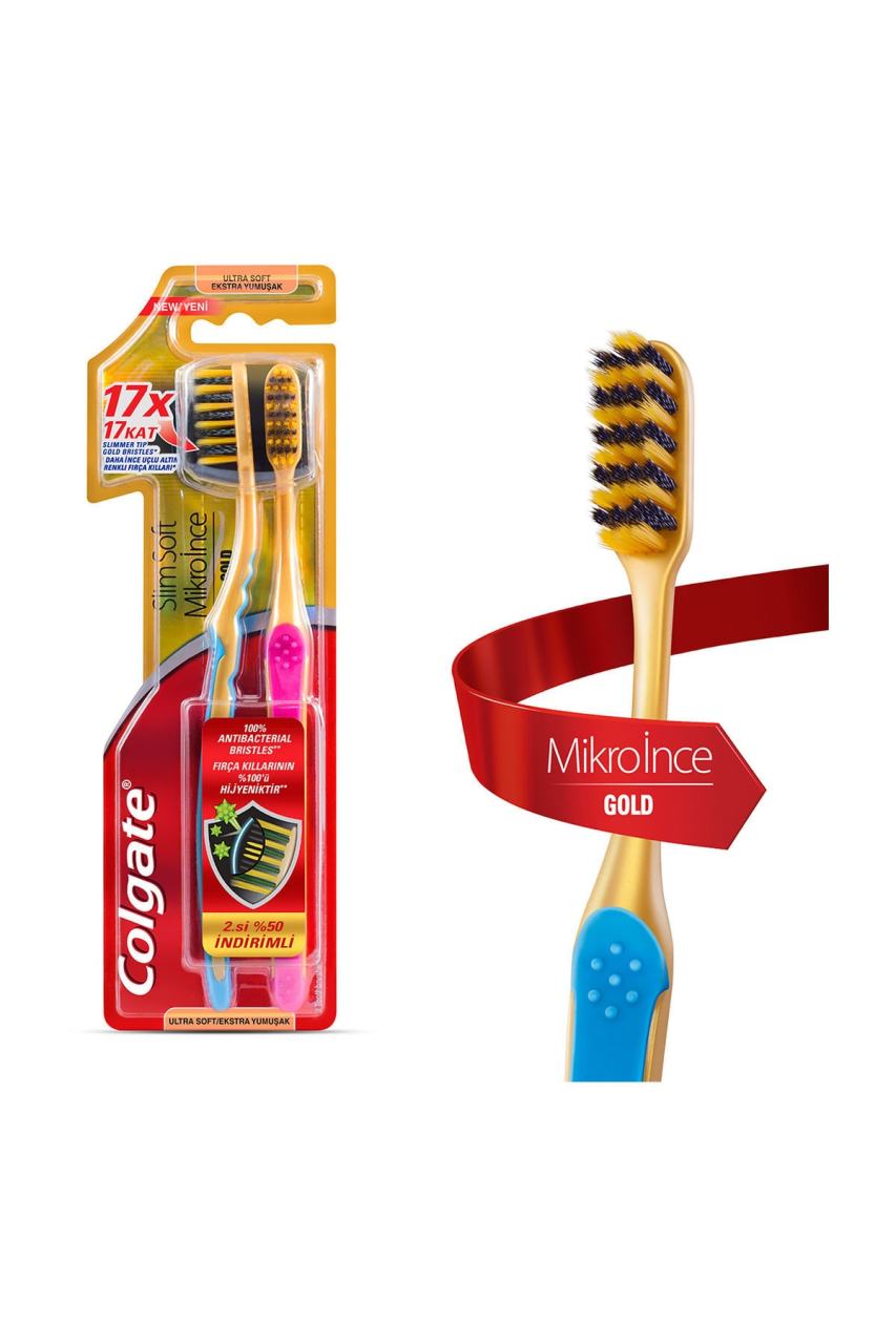Colgate Mikroince Gold Ekstra Yumuşak Diş Fırçası 1+1