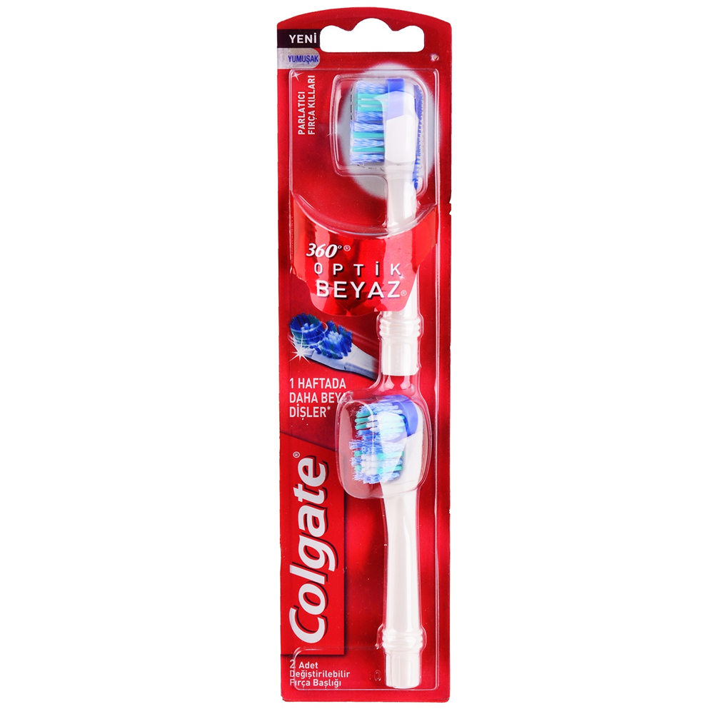 Colgate 360 Optik Beyaz Pilli Yumuşak Yedek 2li