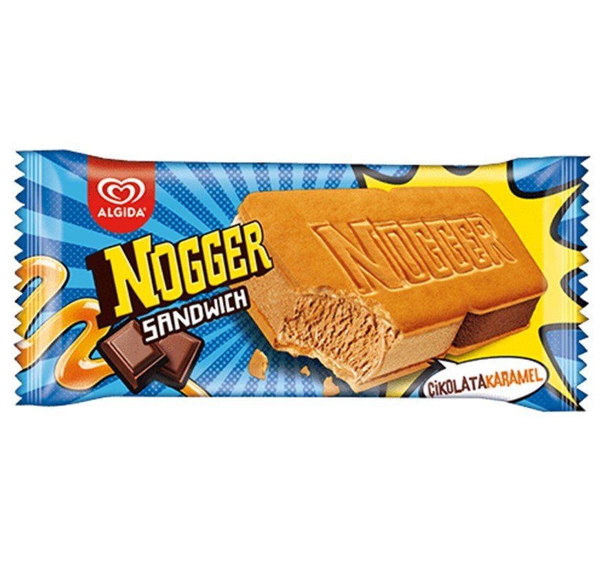 Algida Nogger Sandwich Çikolata Karamel Dondurma 145ml