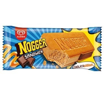 Algida Nogger Sandwich Çikolata Karamel Dondurma 145ml