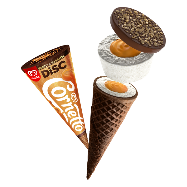 Algida Cornetto Disc Vanilya Karamel  Dondurma 140ml