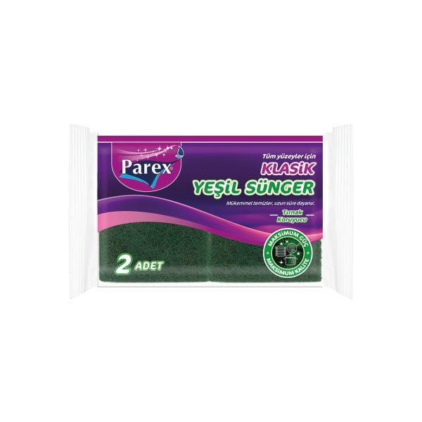 Parex Oluklu Yeşil Sünger 2li