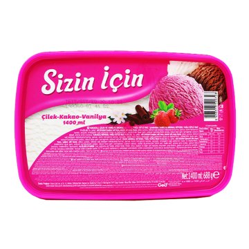 Golf Sizin İçin Çilek-Kakao-Vanilya Dondurma 1400ml