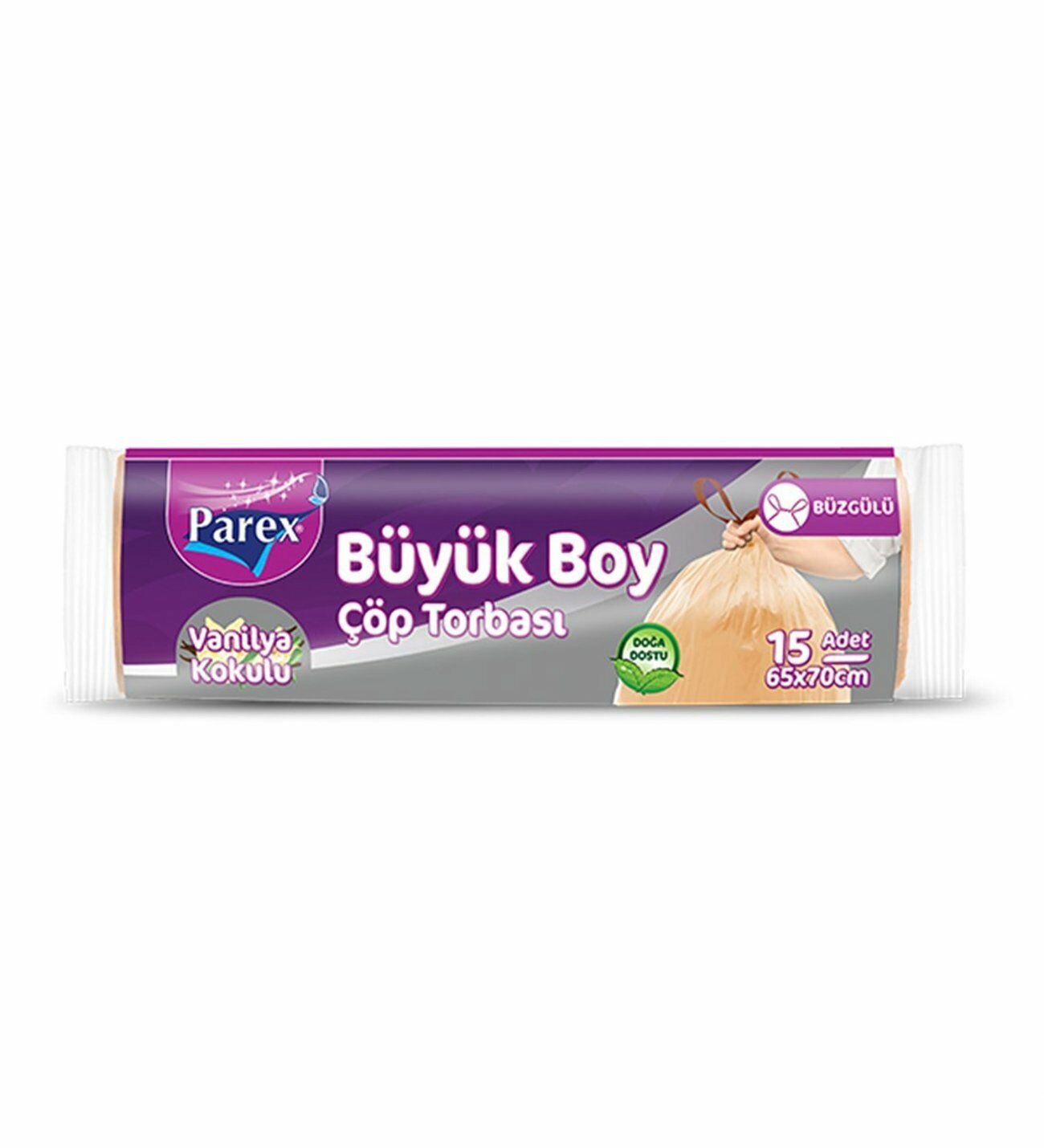 Parex Ekonomik Büzgülü Orta Boy Çöp Torbası Vanilya Kokulu 15li