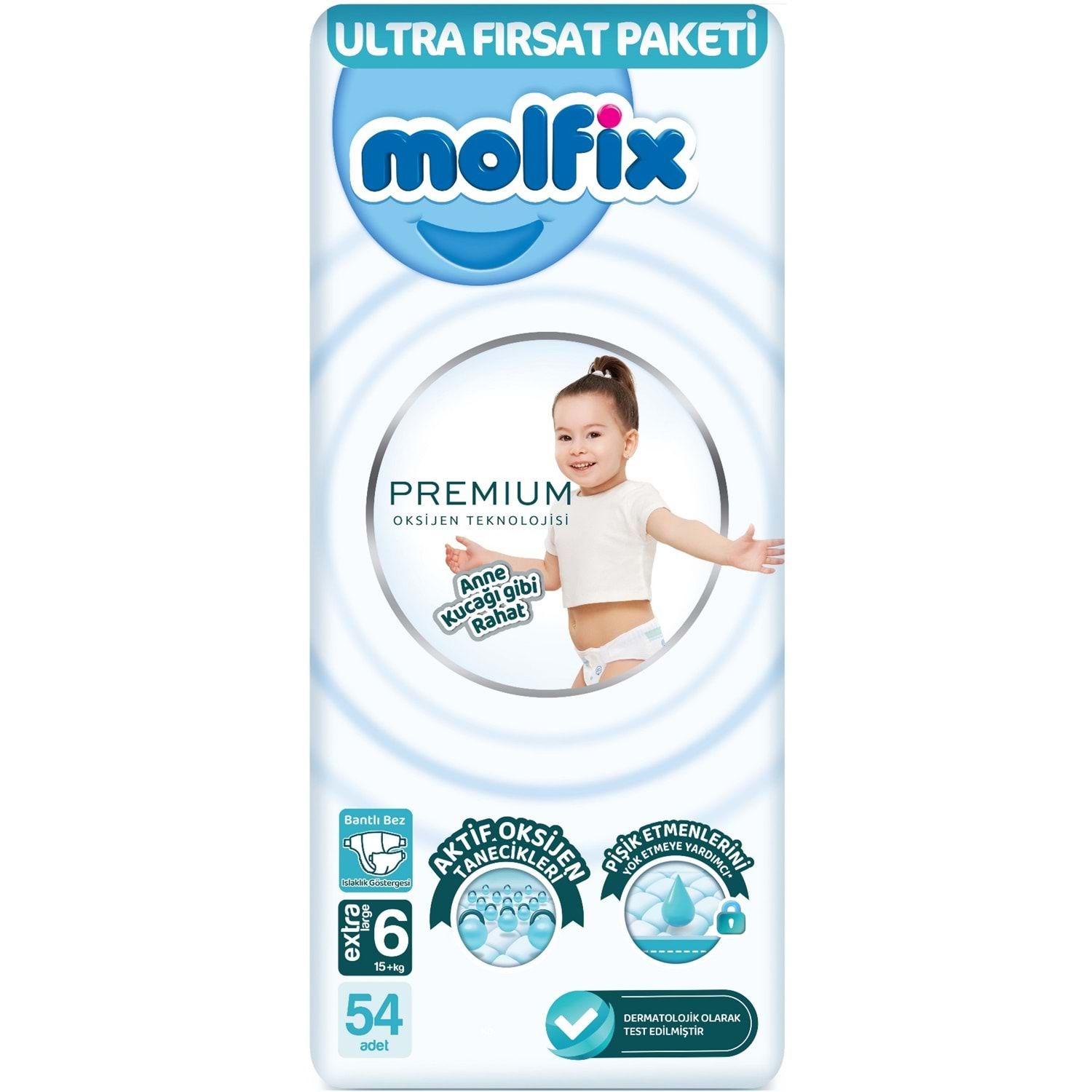 Molfix Premium Bebek Bezi 6 Beden 54 Adet Ultra Fırsat Paket
