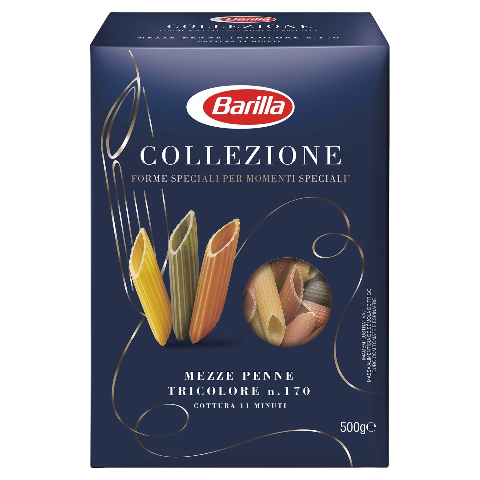 Barilla Tricolore n.170 Mezze Penne Makarna 500gr