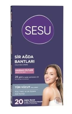 Sesu Yüz Sir Ağda Bantları Hassas Ciltler 20li