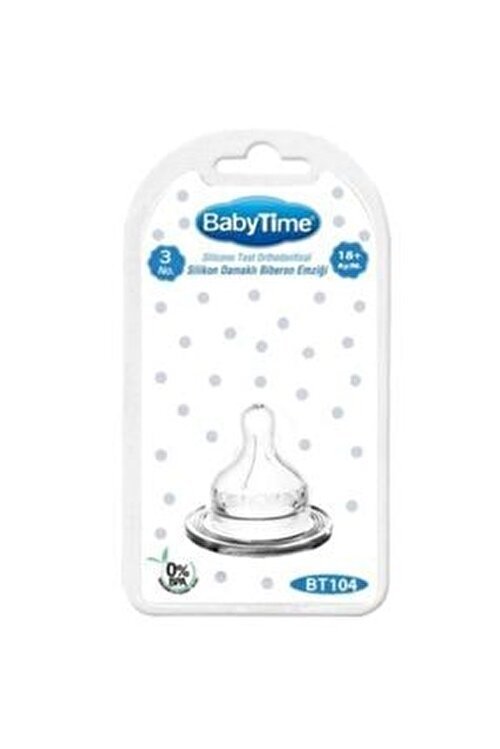 BabyTime Silikon Geniş Ağız Biberon Emziği 18+Ay BT104