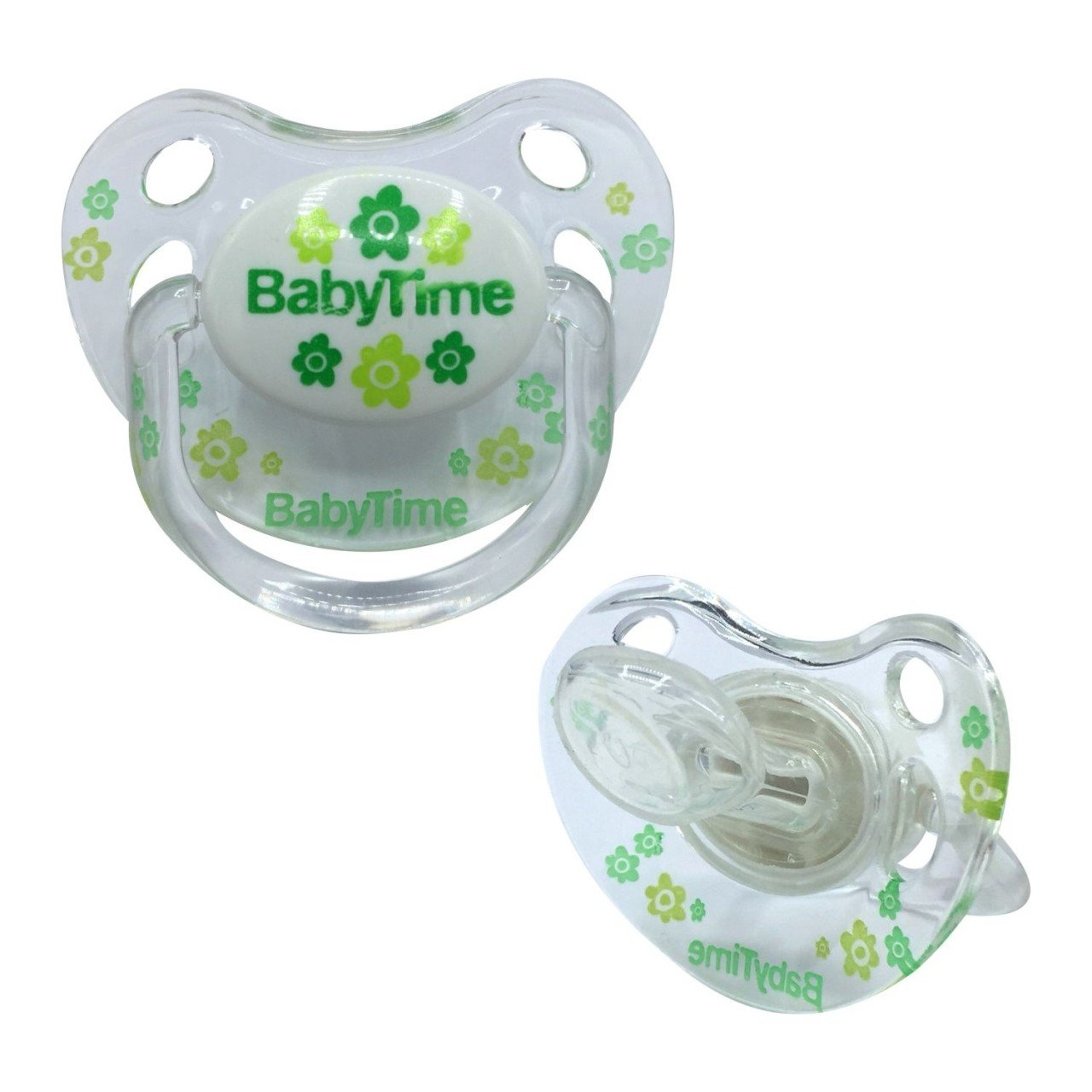BabyTime Damaklı Şeffaf Desenli Emzik 0-6 Ay 134-1
