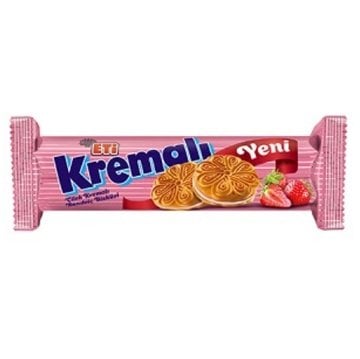 Eti Çilek Kremalı Sandviç Bisküvi 61gr