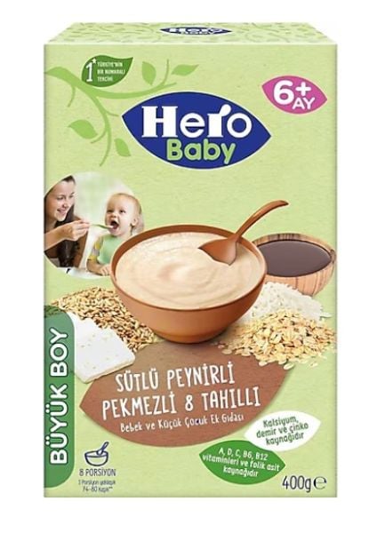 Hero Baby Sütlü Peynirli Pekmezli 8 Tahıllı 400gr