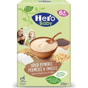 Hero Baby Sütlü Peynirli Pekmezli 8 Tahıllı 200gr