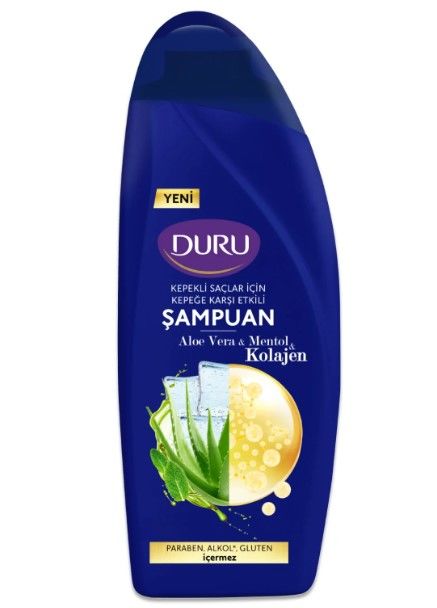 Duru Kepekli Saçlar İçin Kepeğe Karşı Şampuan Aloe Vera & Mentol & Kolejen 500ml