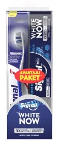 Signal White Now 3X Anında Beyazlık + Uzun Süren Diş Macunu 75ml + Fırça