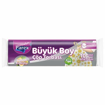 Parex Büzgülü Büyük Boy Çöp Torbası Limon Kokulu 10lu