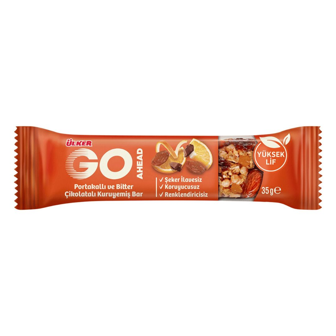 Ülker Go Ahead Portakıllı Ve Bitter Çikolatalı Kuruyemiş Bar 35gr