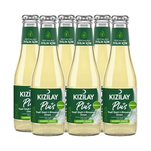 Kızılay Maden Suyu Plus Yeşil Çaylı&Ginsengli Limon 6x200ml