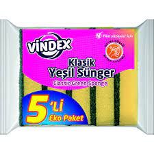 Vindex Klasik Yeşil Sünger 5'li