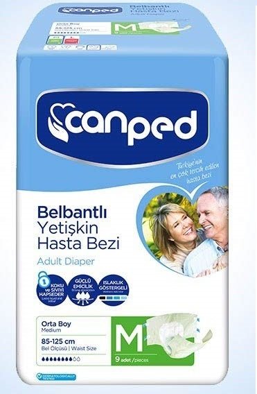 Canped Belbantlı Yetişkin Hasta Bezi Medium 9 Adet