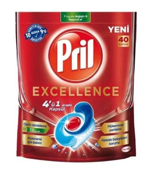 Pril Excellence 4 ü 1 Arada Bulaşık Makinesi Tablet 40'lı