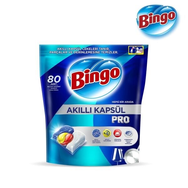 Bingo Pro Max Akıllı Kapsül Pro Bulaşık Tableti 80'li
