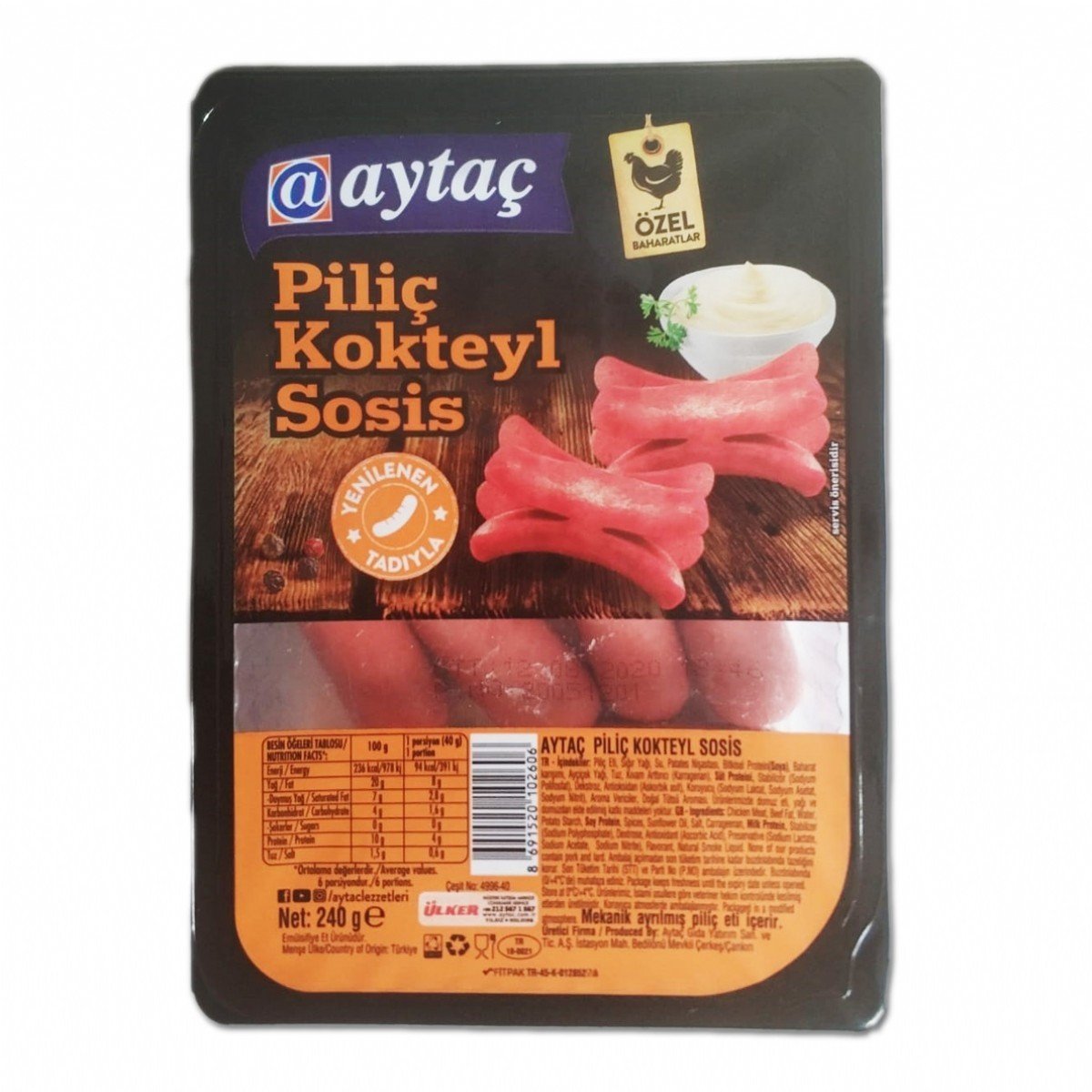Aytaç Piliç Kokteyl Sosis 240gr