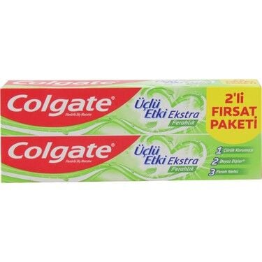 Colgate Üçlü Etki Ekstra Ferahlık  Diş Macunu 2x75ml
