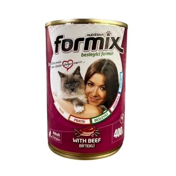 Nutritious Formix Yetişkin Kedi Konserve Maması Biftekli 400gr