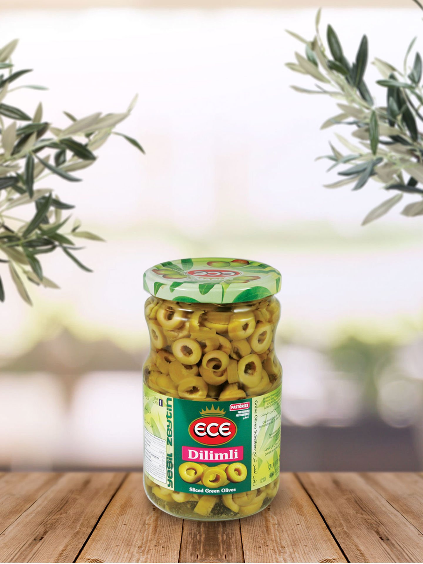 Ece Dilimli Yeşil Zeytin 370gr cam