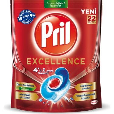 Pril Excellence 4 ü 1 Arada Bulaşık Makinesi Tablet 22'li