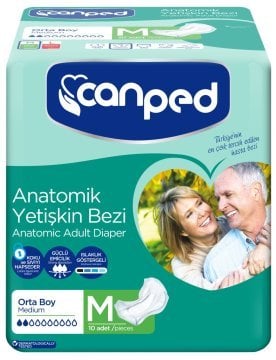 Canped Anatomik Yetişkin Bezi Orta 10lu