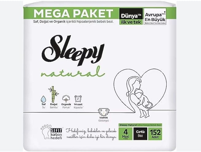 Sleepy Natural Çocuk Bezi 4 Beden 7-14kg 152 Adet