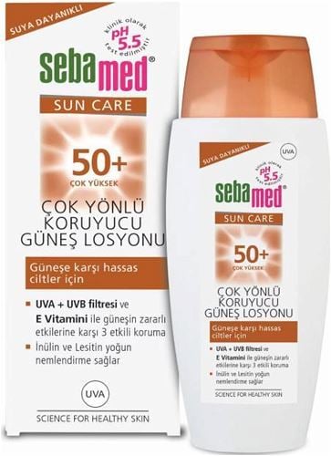 Seba Med Çok Yönlü Koruyucu Güneş Losyonu Güneşe Karşı Hassas  Ciltler İçin 150ml