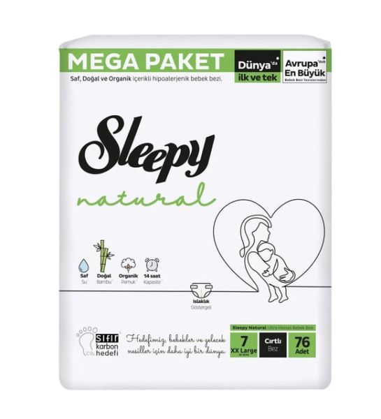 Sleepy Natural Çocuk Bezi 7 Beden 20-30kg 76 Adet