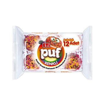 Eti Puf Renkli Granül Kaplamalı 12'li