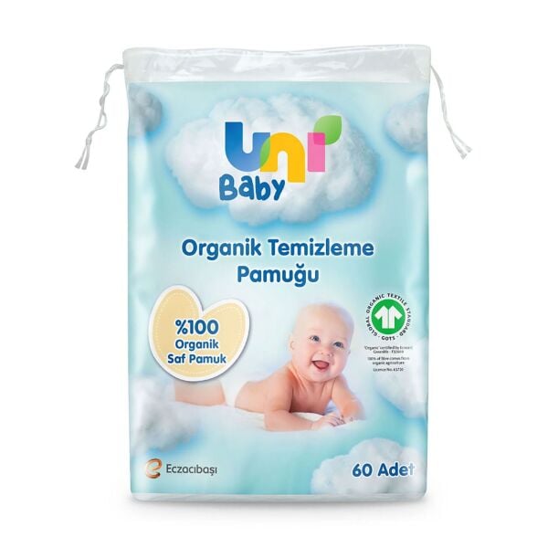 Uni Baby Organik Temizleme Pamuğu 60'lı