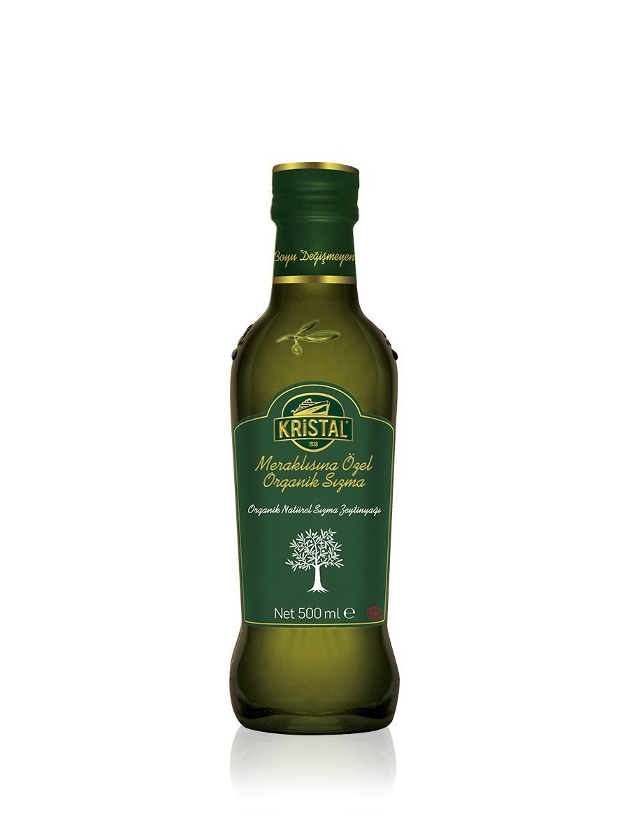 Kristal Organik Natürel Sızma Zeytinyağı 500ml cam