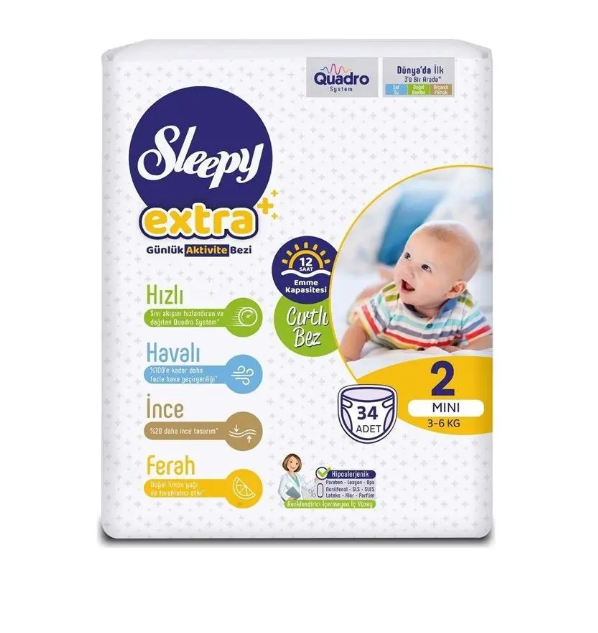 Sleepy Extra Çocuk Bezi 2 Beden 3-6 kg