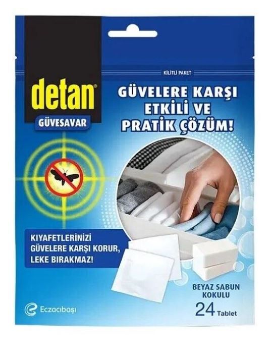 Detan Güvesavar Beyaz Sabun Kokulu 24 Tablet